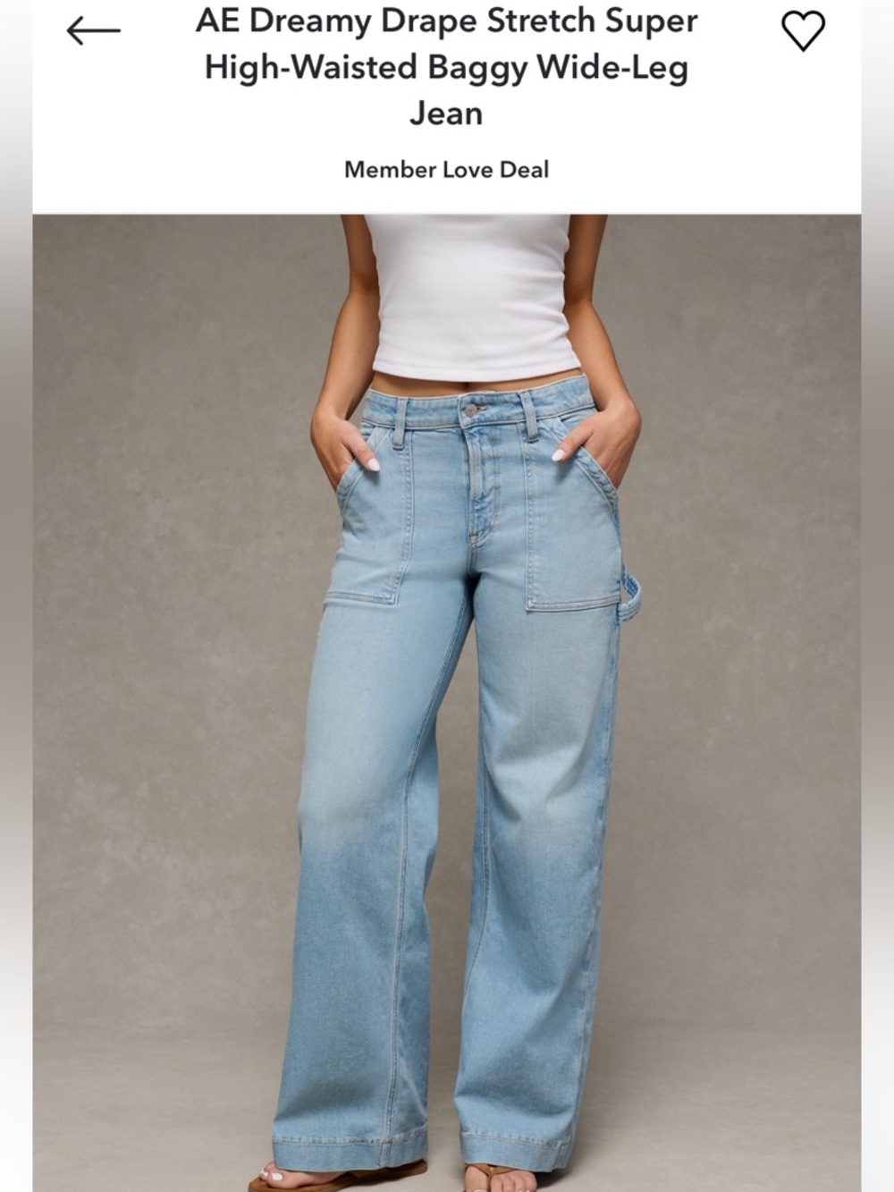 American Eagle Outfitters Light Blue High-Waisted Wide-Leg Baggy Jeans